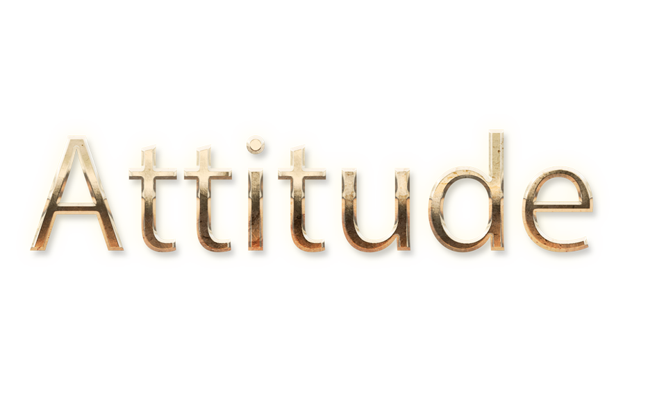WORD ATTITUDE gold text typography PNG images free
